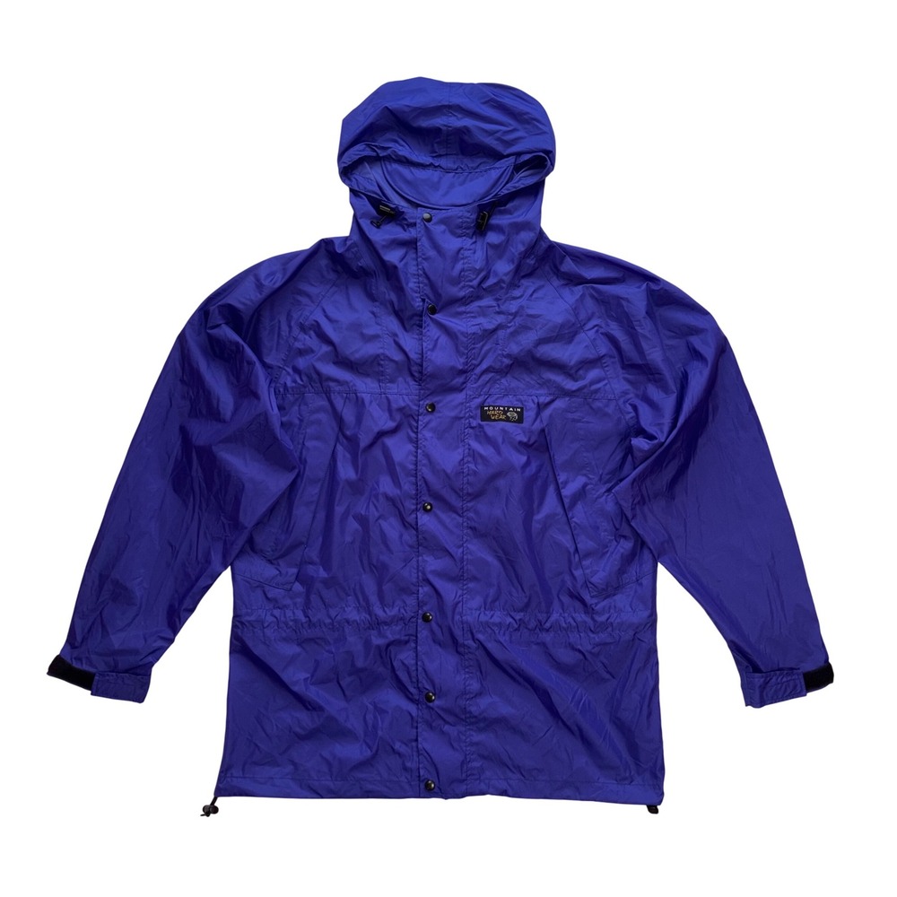 MOUNTAIN HARDWEAR Rain Jacket Mens M Blue Hooded Gorpcore Shell